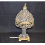 A Large Gilted and Metal and Crystal Lamp