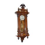 A Very Orginal Mahogany Cased, Double Weight Vienna Wall Clock