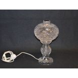 A Tyrone Crystal Bann Lamp (16'' high)