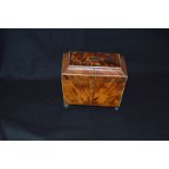 A Very Nice Tortoise Shell Inlaid Tea Caddy