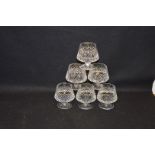 A Set of Six Cut Glass Drinking Glasses