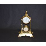 A Very Nice Gilted Metal Clock and Barometer