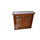 A Very Nice Mahogany Two Door Bookcase, Grilled Gallery and Doors