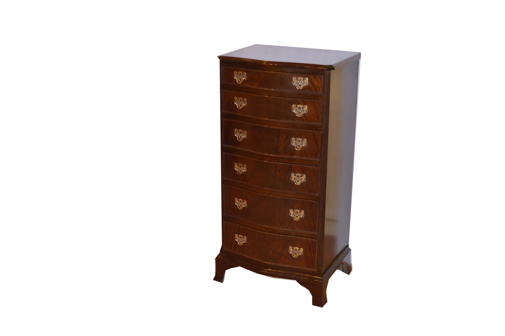 A Very Nice Shaped Front Slimline Mahogany Chest of Six Drawers