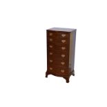 A Very Nice Shaped Front Slimline Mahogany Chest of Six Drawers