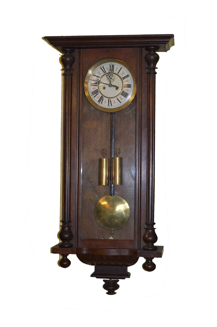 A Mahogany Cased Double Weight Veinna Wall Clock