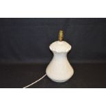 A Belleek Table Lamp and Shade