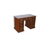 A Nice Sized Mahogany Double Pedestal Writing Desk