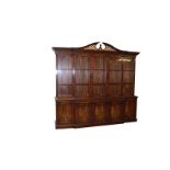 A Very Good Mahogany Breakfront Five Door Glazed Library Bookcase, with