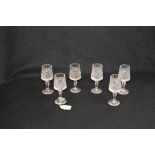 A Set of Six Crystal Liqueur Glasses