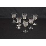A Set of Six Waterford Crystal Liqueur Glasses