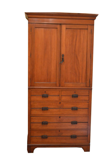 A Very Nice Two Door Linen Press, Drawers Below