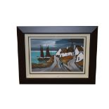 A Framed Oil 'Costal Hamlet' - J P Rooney