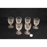 A Set of Six Waterford Crystal Sherry Glasses