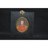 An Oval Framed Miniature of a Military Gent