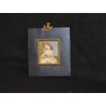 An Oval Framed Miniature of a Lady with Hat