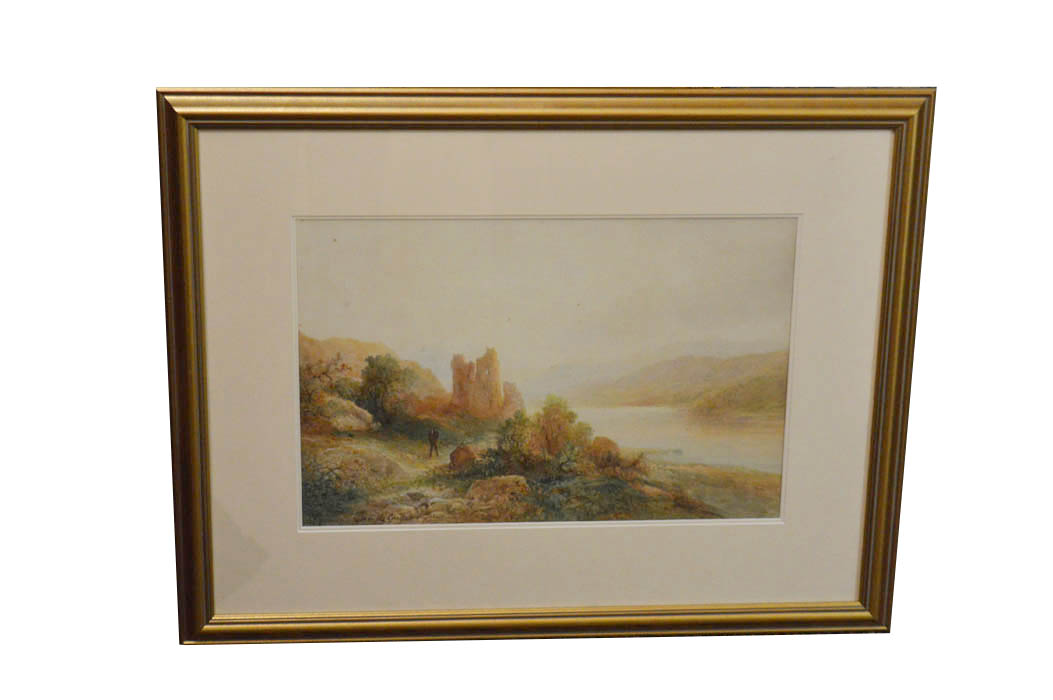 A Watercolour ‘Brough Castle, West Moorland’ – Emil Axel Krause