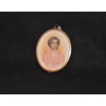 An Oval Framed Miniature 'Young Lady'