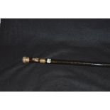 A Silver Mounted and Crested Military Swagger Stick