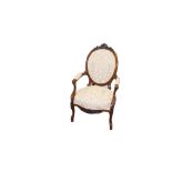 A Nice Rosewood Framed Upholstered Armchair