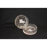 Two Waterford Crystal Ashtrays