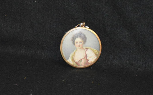 A Circular Framed Miniature of a Young Lady
