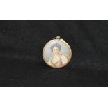 A Circular Framed Miniature of a Young Lady