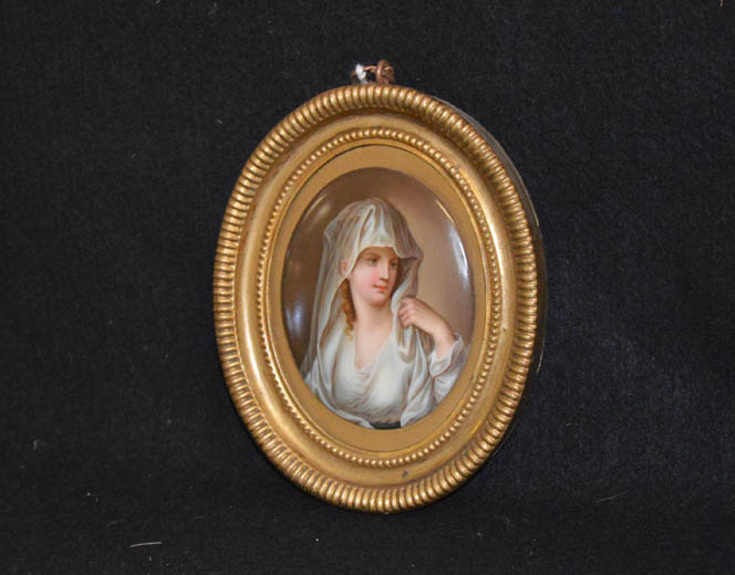 An Oval Framed Miniature of a Young Lady