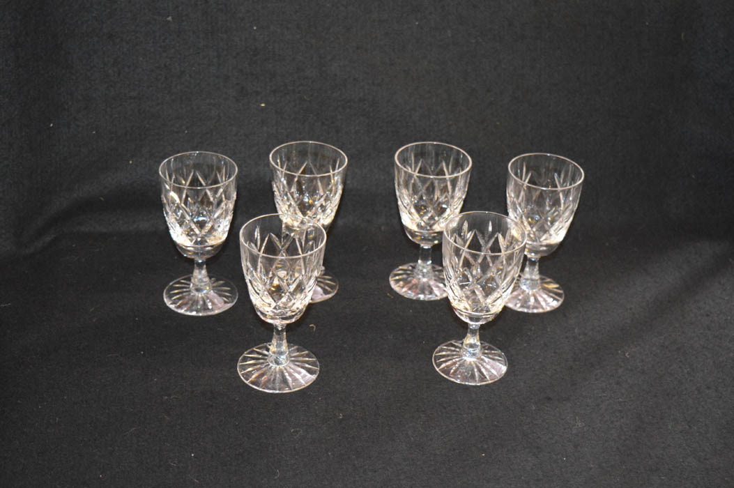 A Set of Six Stemmed Small Glasses