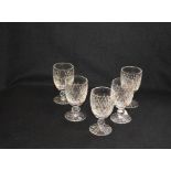 A Set of Five Waterford Crystal Wine Glasses