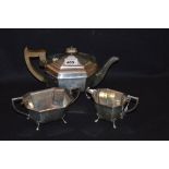 A Three Piece Silver Tea Service, Sheffield 1933