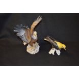 A Geobel Figurine of a Bird and Another of a Hawk