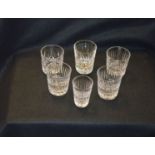 Five Large Waterford Tumblers and Another