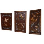 A Set of Three Inlaid and Decorated Wall Plaques