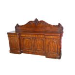 A Very Good Mahogany Four Door Breakfront Sideboard, Carved Back