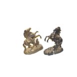 Two Spelter Figurines - Horses and Handlers