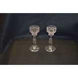 A Pair of Tyrone Crystal Candlesticks