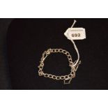 A Silver Chain Bracelet and Fine Silver Chain Bracelet