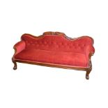 A Very Good Upholstered Button Back Double Ended Settee