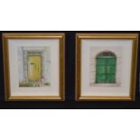 A Pair of Oil Paintings 'The Yellow Door' and 'The Green Door' - Tanya Smith