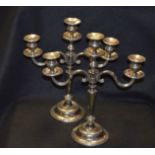 A Good Pair of Three Branch Candelabra