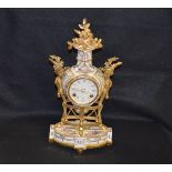 A Very Nice Porcelain and Gilted Metal' Marie Antoinette' Mantle Clock