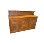 A Nice Three Door Carved Oak Sideboard