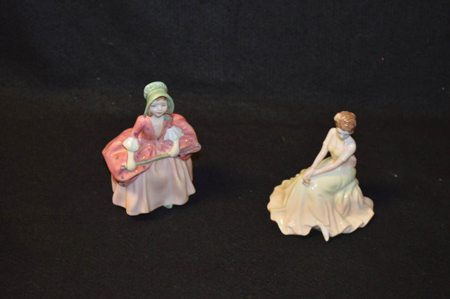 A Doulton Figurine 'Bo Peep' and a Coalport Figurine 'Loves Dream'