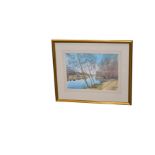 A Framed Watercolour 'The River Bann at Portglenone' - Susan Forth