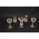 A Pair of Tyrone Crystal Candlesticks and Other Pieces of Crystal