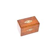 A Mother of Pearl Inlaid Walnut Tea Caddy