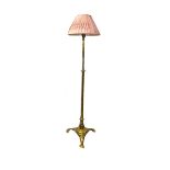 A Very Good Brass Standard Lamp and Shade