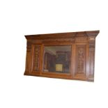 A Large Oak Carved Overmantle