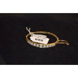 A Very Nice 9ct Gold Opal and Inset Bangle